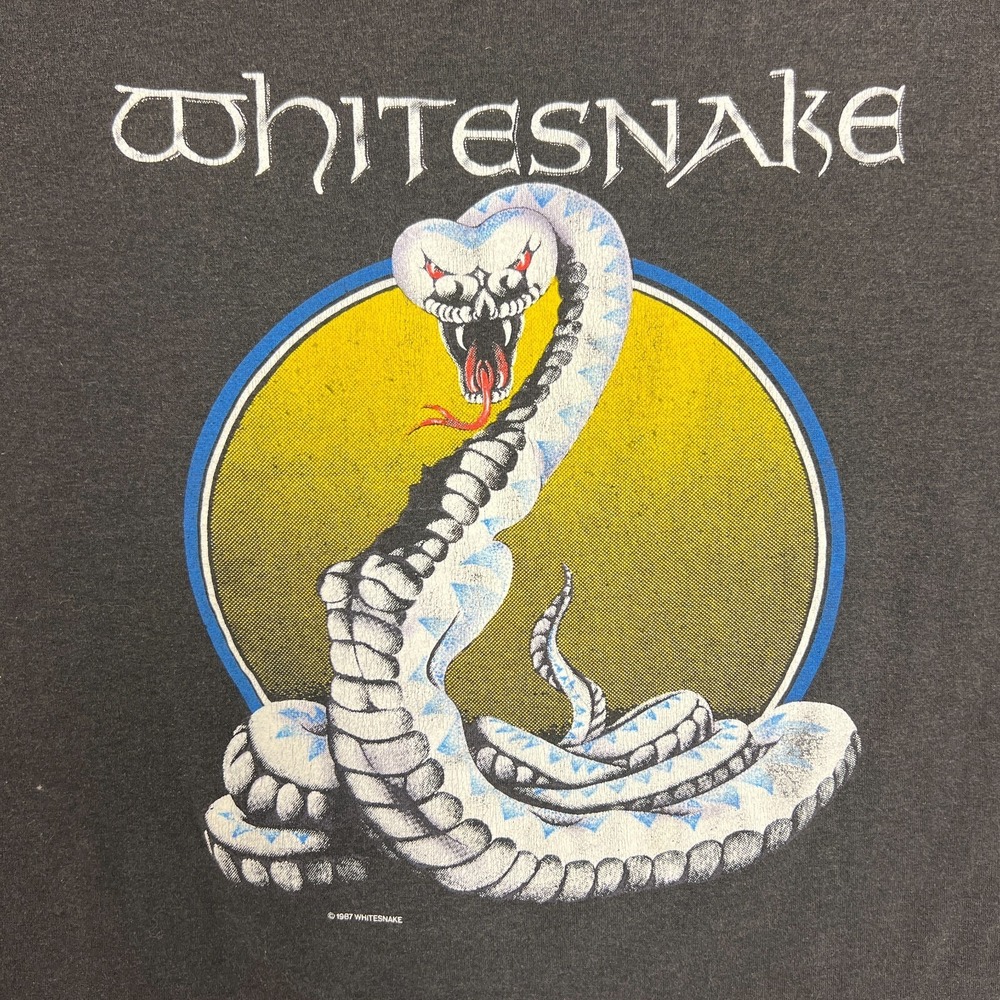 Vintage Whitesnake Shirt Mens Medium Black 1987 Tour - Picture 3 of 11